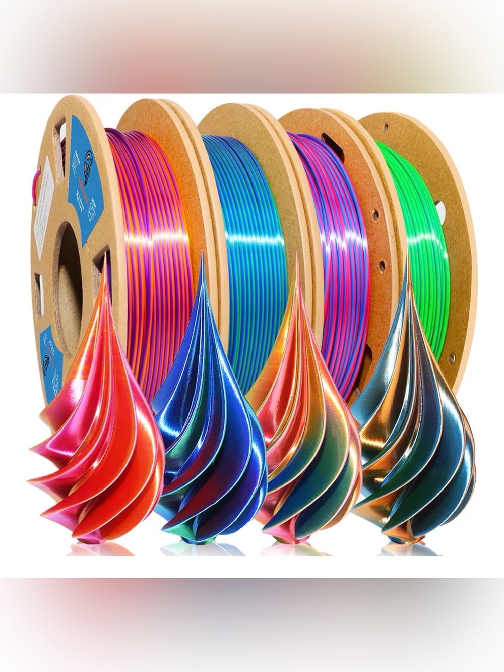 3D Filament 1.75mm, Tri-Colors Rainbow 2 boxes New